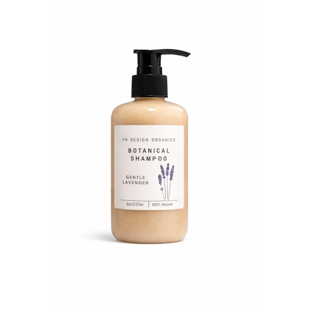 PH Design Organics Botanical Shampoo Gentle Lavender Natural‎ 8oz Pump Bottle